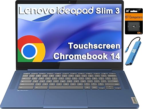 Lenovo Chromebook 14 Laptop (pantalla táctil FHD de 14 pulgadas, procesador de 8 núcleos a 2.0 GHz, 4 GB de RAM, 128 GB (64 GB eMMC + tarjeta SD de
