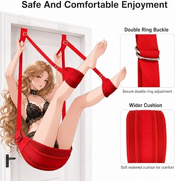 10 Piece Set Flexible Bondaged Bed Tie Downs Kit Women Sx Tie up Set Women Couple Toys for Bed Room Play, Couples Sexy Accessories Toys Play His and Hers Toys Adults Play F01 (red)