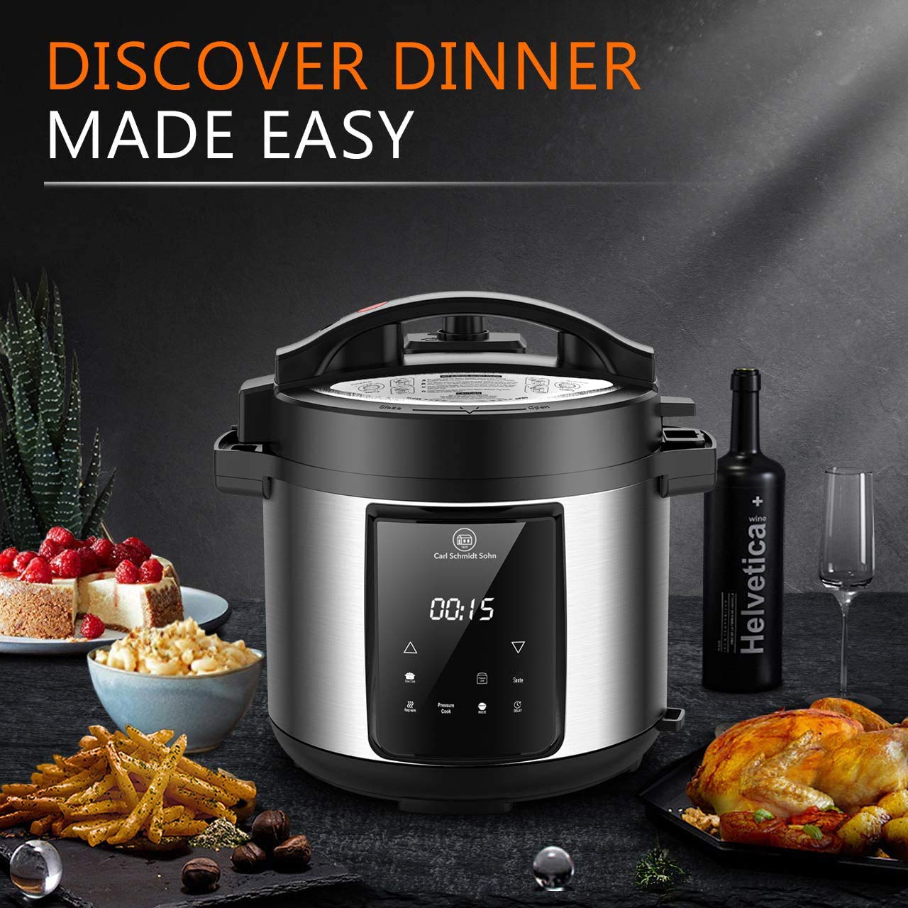 1829 CARL SCHMIDT SOHN 6Qt Pressure Cooker & Air Fryer Combo Allin