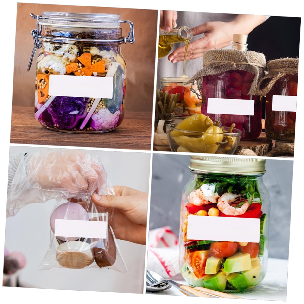 2rotoli Etichette Alimentari Rimovibili Per Contenitori Stickers Per Congelatore e Barattoli Facili Da Applicare e Scrivere Resistenti e Impermeabili Per Conservazione e