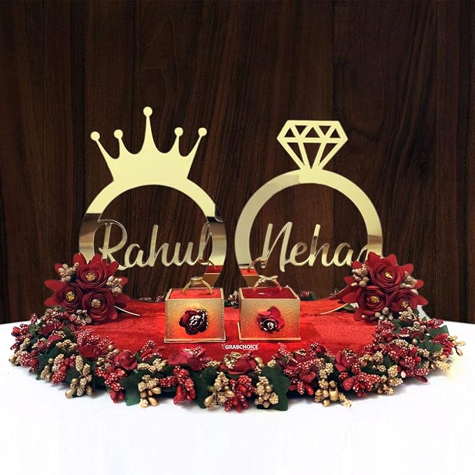 Buy GRABCHOICE Personalized Engagement Wedding Ring Platter with
