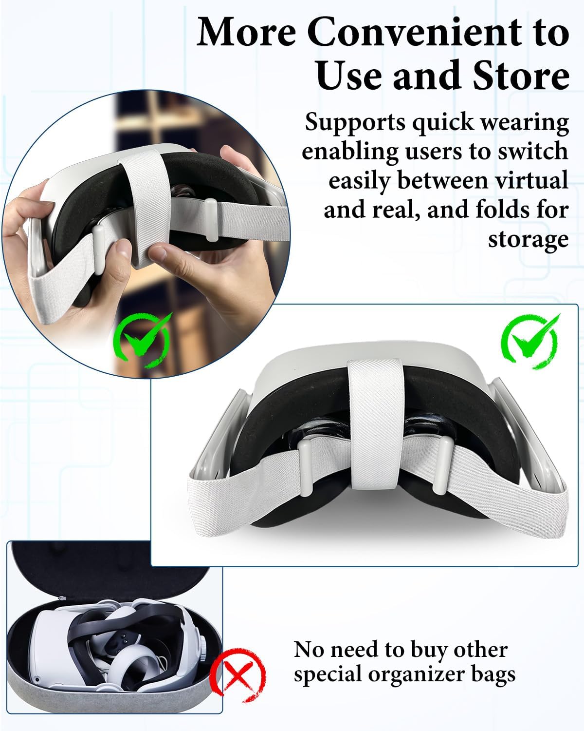 Head Strap for Oculus Quest 2 Headset, Adjustable Replacement Headstrap for Meta Quest 2 Head Strap (Quest 2) — view 5