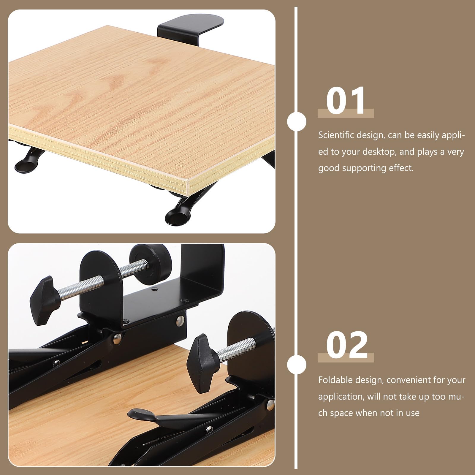 Supporto Braccio per Mouse Pieghevole da Scrivania in Legno ABS