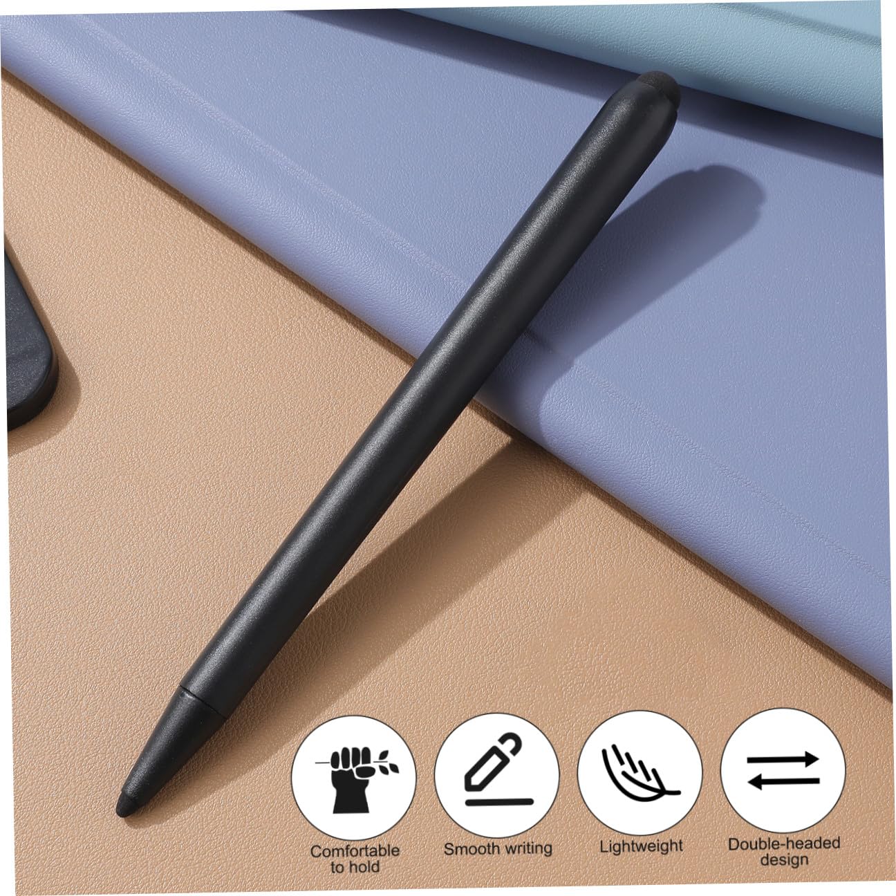 Lurrose Penna Stilo per Schermo Touch Doppia Punta in Abs Nero, 2 Pezzi per Insegnamento e Riunioni Aziendali, Precisione e Comfort Garantiti