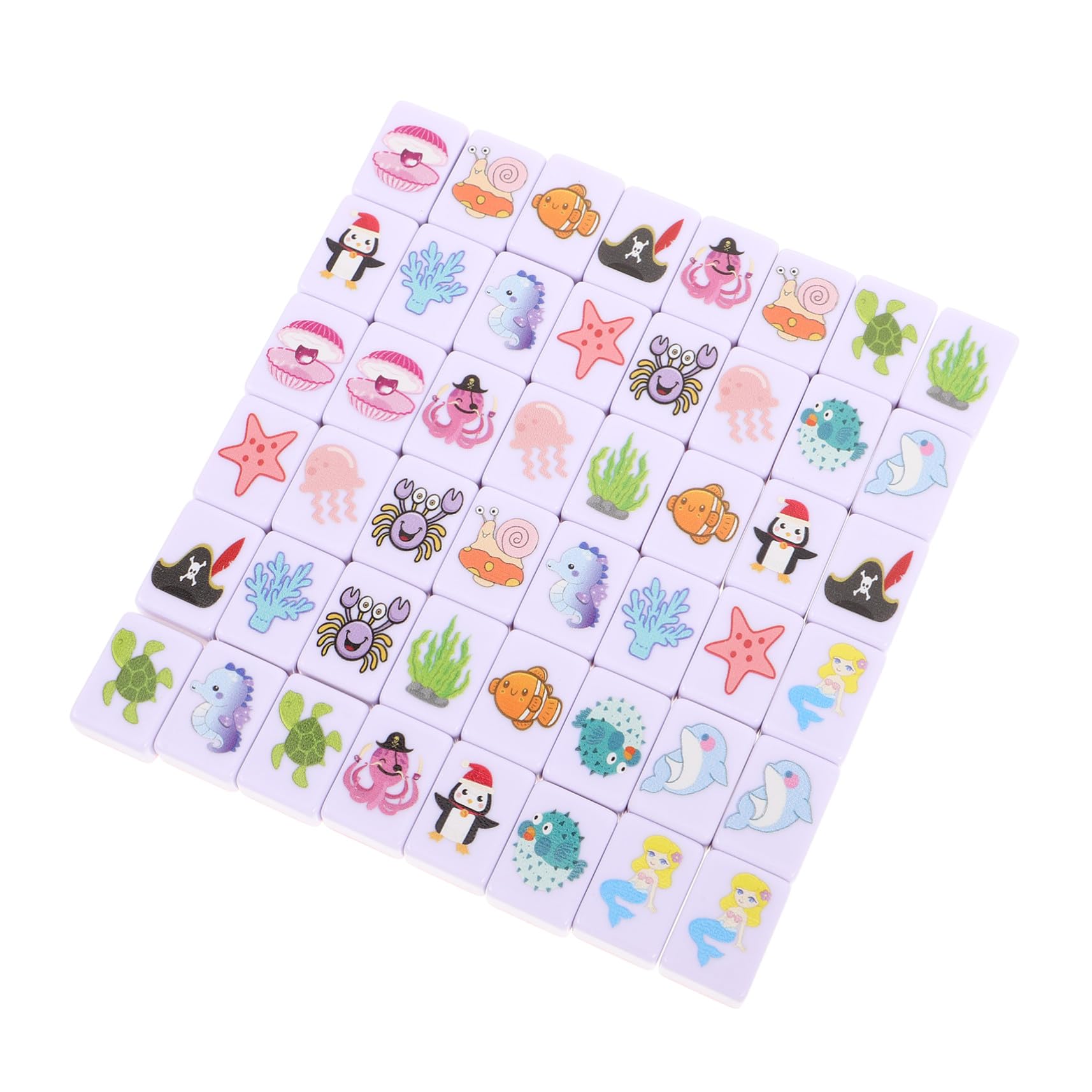 Jeu de mahjong à motifs animaux marins innovant avec son boîtier compact - 8