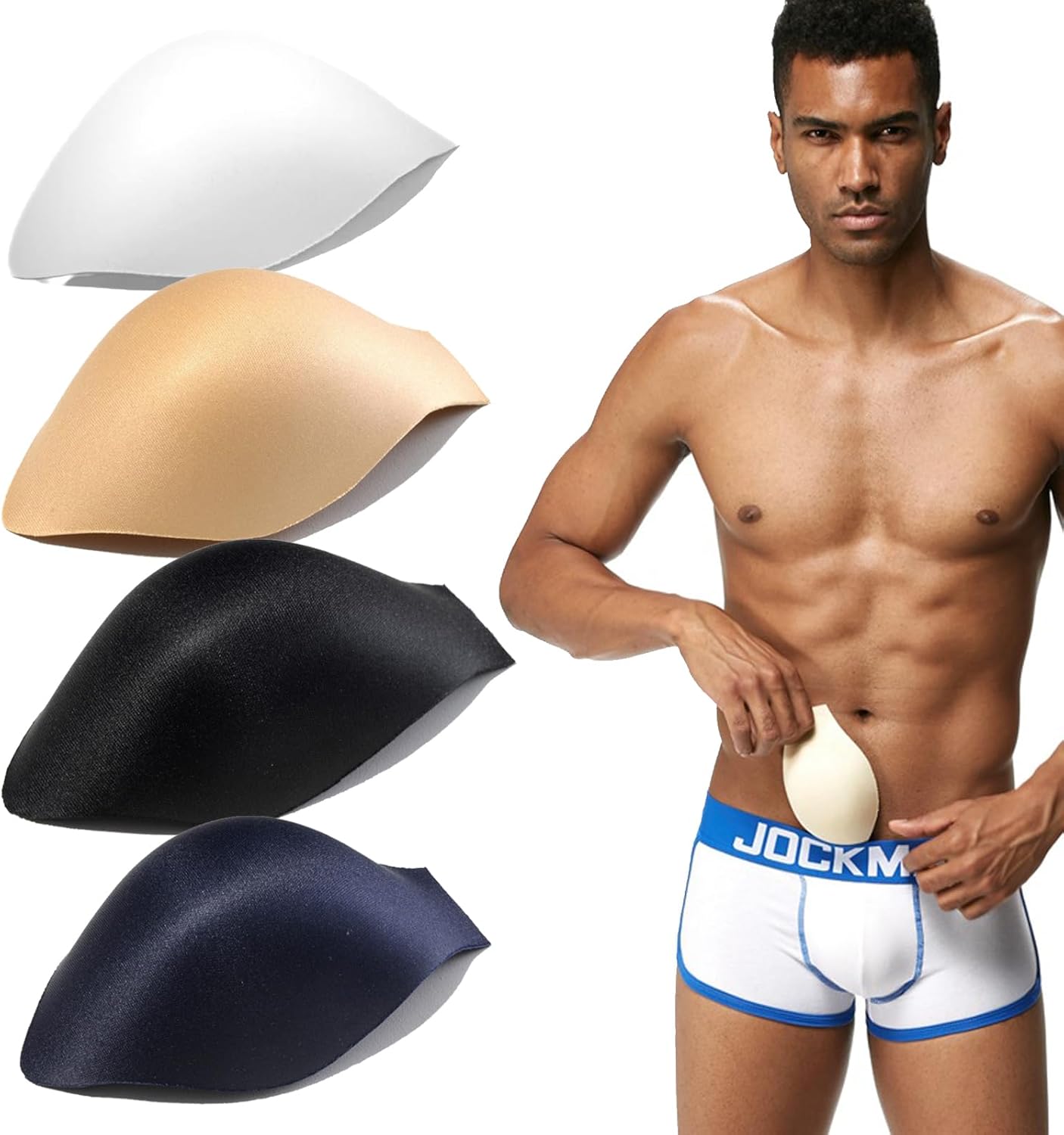 JOCKMAIL Men Underwear Cup Bulge Enlarge Enhancing Sponge Pad for Swimming Swimwear Briefs G String Thongs Shorts 4 Packs - Image 3