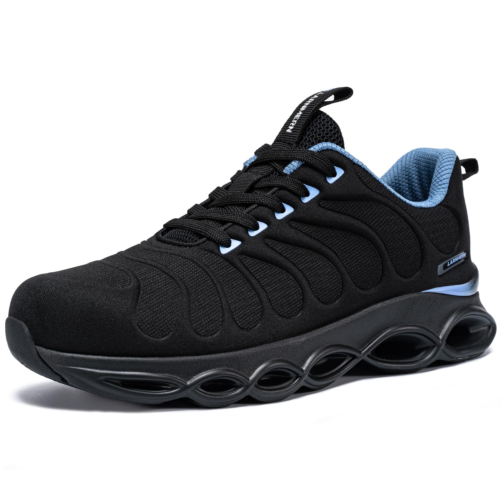 LARNMERN Scarpe Antinfortunistiche Uomo Scarpe Antinfortunistica Moda Traspiranti Leggere con Punta in Acciaio Ammorti Scarpe da Lavoro Comodo