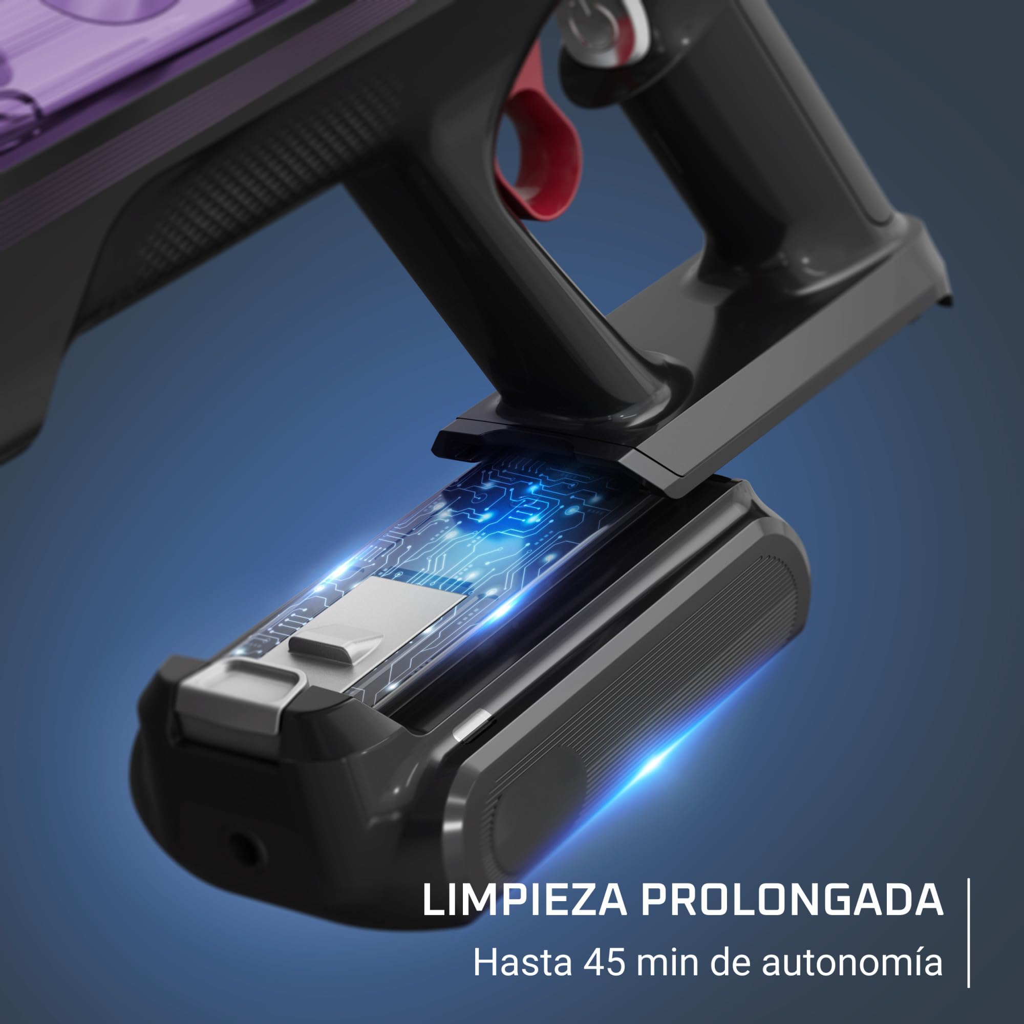 Rowenta X-Force Flex 9.60 Allergy Parquet, Aspiradora escoba sin cable, 100 W, Cepillo para Suelos Duros y Bordes, Tecnología Flex para Acceder a Rincones, Autonomía 45 Minutos, Violeta, RH2047WO