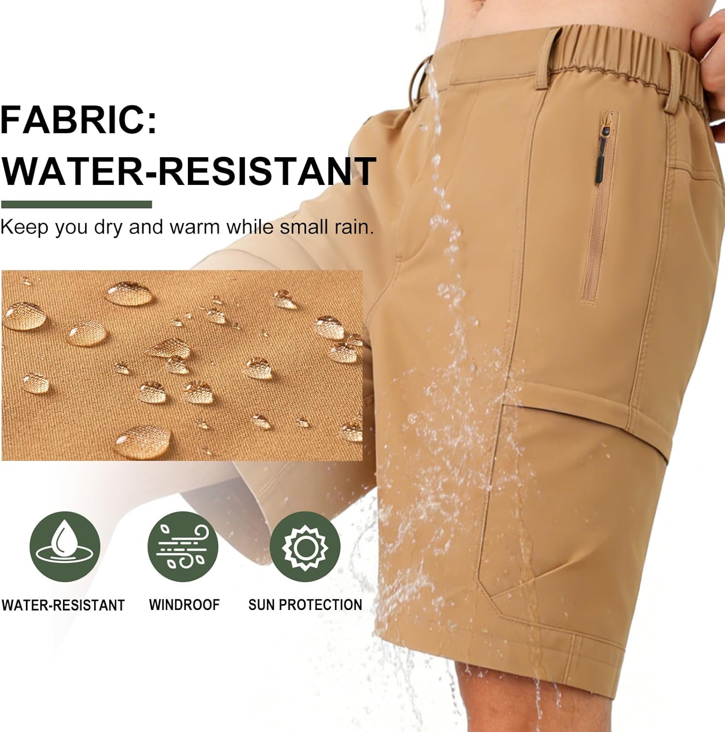 Mens Hiking Cargo Shorts 9" Quick Dry Casual Work Tactical Shorts for Men Outdoor Golf Camping with 6 Zipper Pockets