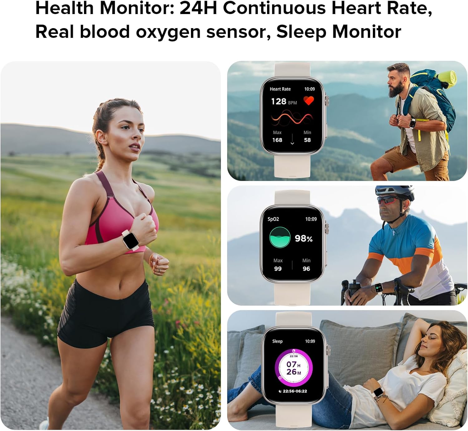 BRIBEJAT Smart Watches for Women, 2.01" HD Android Touchscreen with Heart Rate/SpO2/Sleep Monitor, Make/Answer Calls, 123 Sports Modes, IP68 Waterproof Fitness Watch for iPhone Compatible (Silver) 5