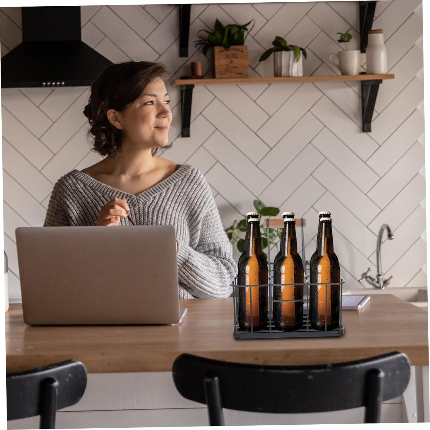 1pc Beer Rack Portable Bottle Holder for Wine and Storage Lightweight Organizer for Home Bars and Restaurants Grey for Housewarming