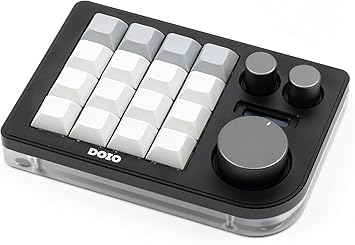 KEEBMONKEY Megalodon Triple Knob Macro Pad Programmable Designer Mini Keyboard 16 Keys (Black)