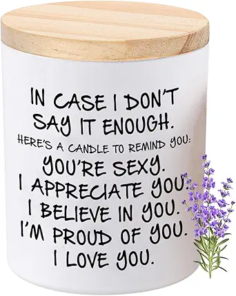 Candles Gifts for Her Funny Novelty Unique Valentines Day Mothers Day Anniversary Christmas Birthday Gifts for Girlfriend Wife Stocking Stuffers Lavender Scented Soy Candle