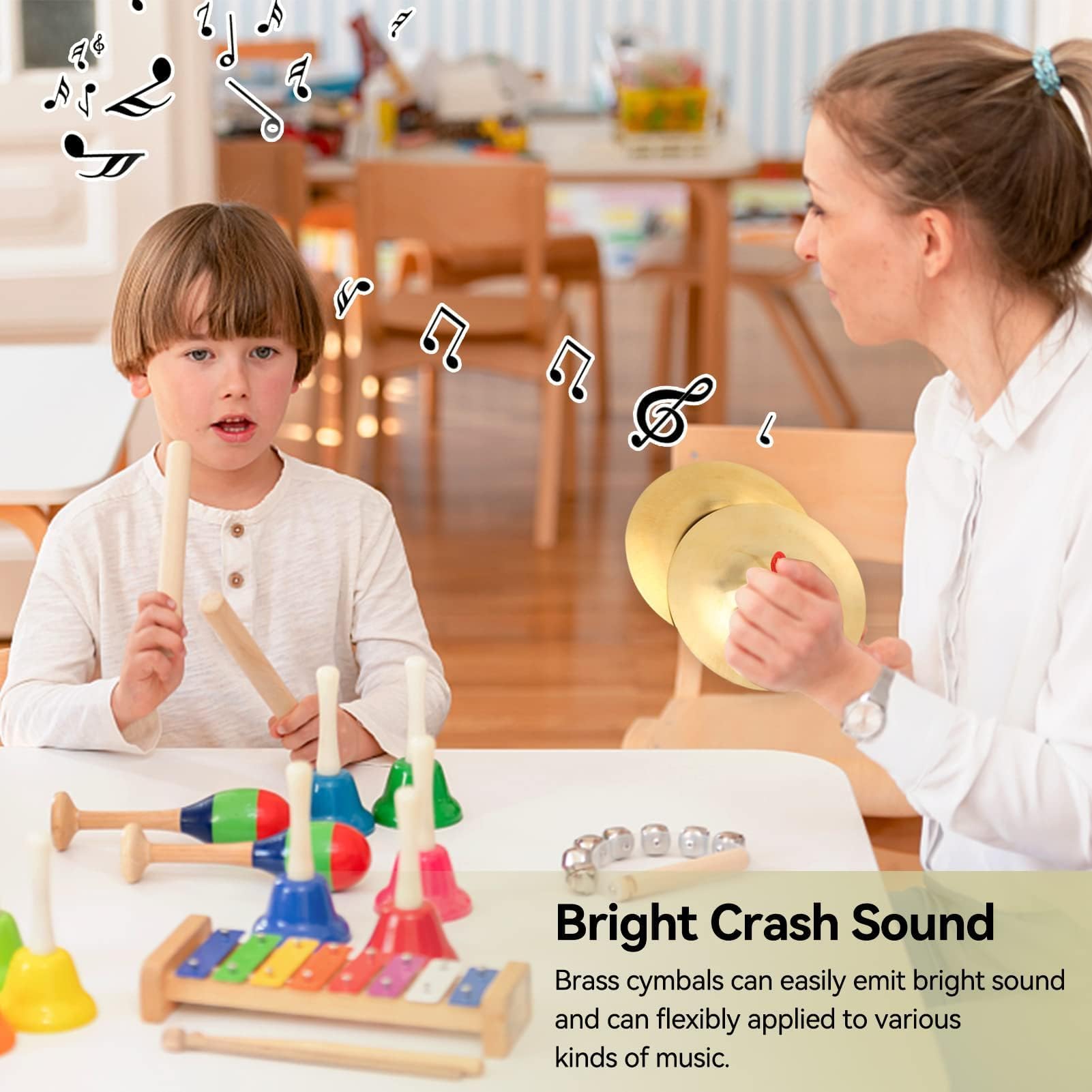 Agatige Crash Cymbale, 2 pièces en laiton à main cymbale instrument à percussion jouet pour enfants adultes Agatige6fbt1a37wh