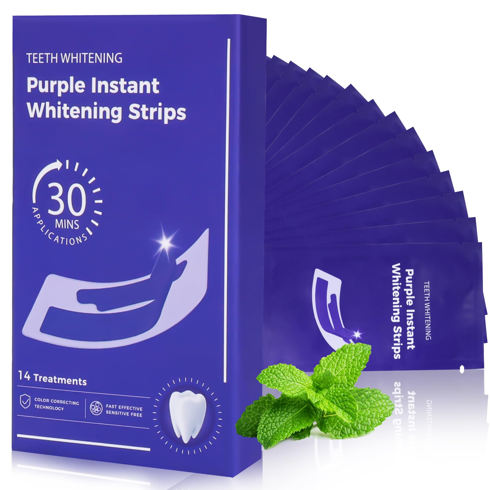 Natural Teeth whitening Strips Sensitive White Strips for Teeth whitening-7 Days for Smile Effective Gentle Dental Whitener Peroxide-Free