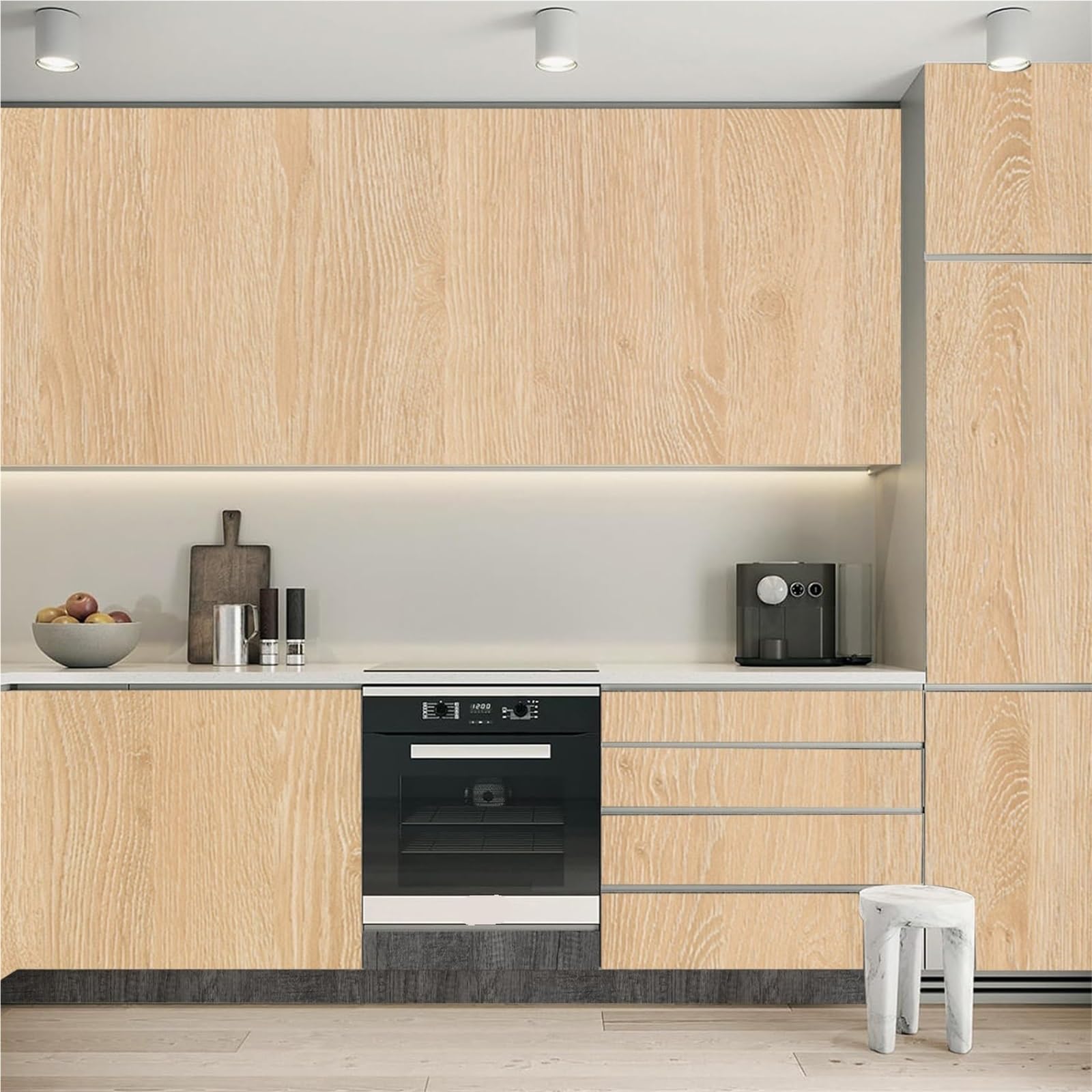 Rotolo di adesivi in ​​PVC con venature del legno
