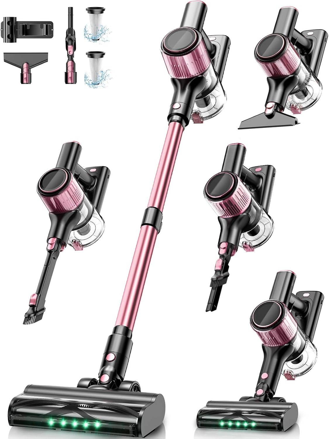 Cordless Vacuum Cleaner 45Kpa Stick Vacuum with LED Display