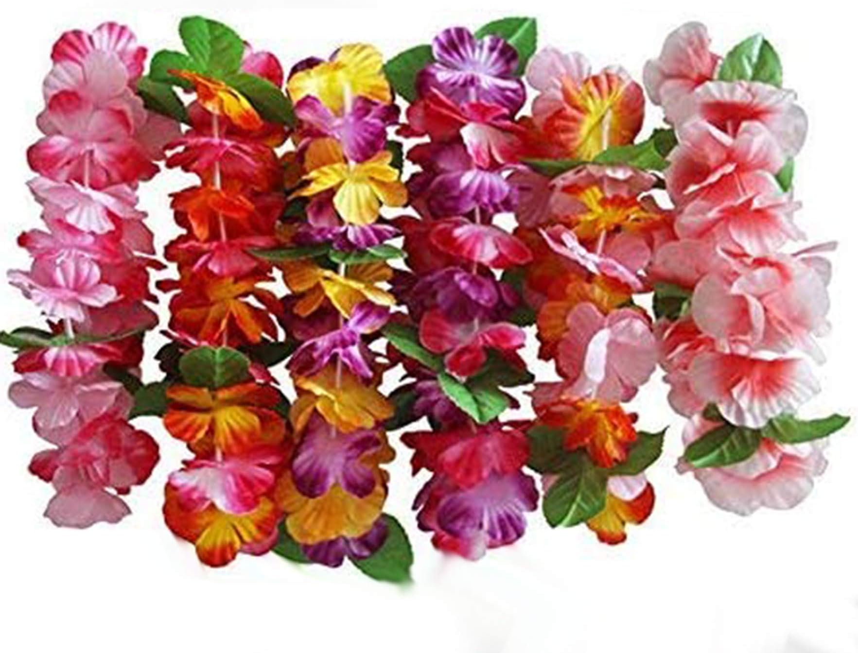 InnoBase Tropical Luau Headband flower Leis Hawaiian Flowers Headpiece Necklaces Garlands for Moana Halloween Lilo costume Luau Hawaii Beach Theme Party Decorations