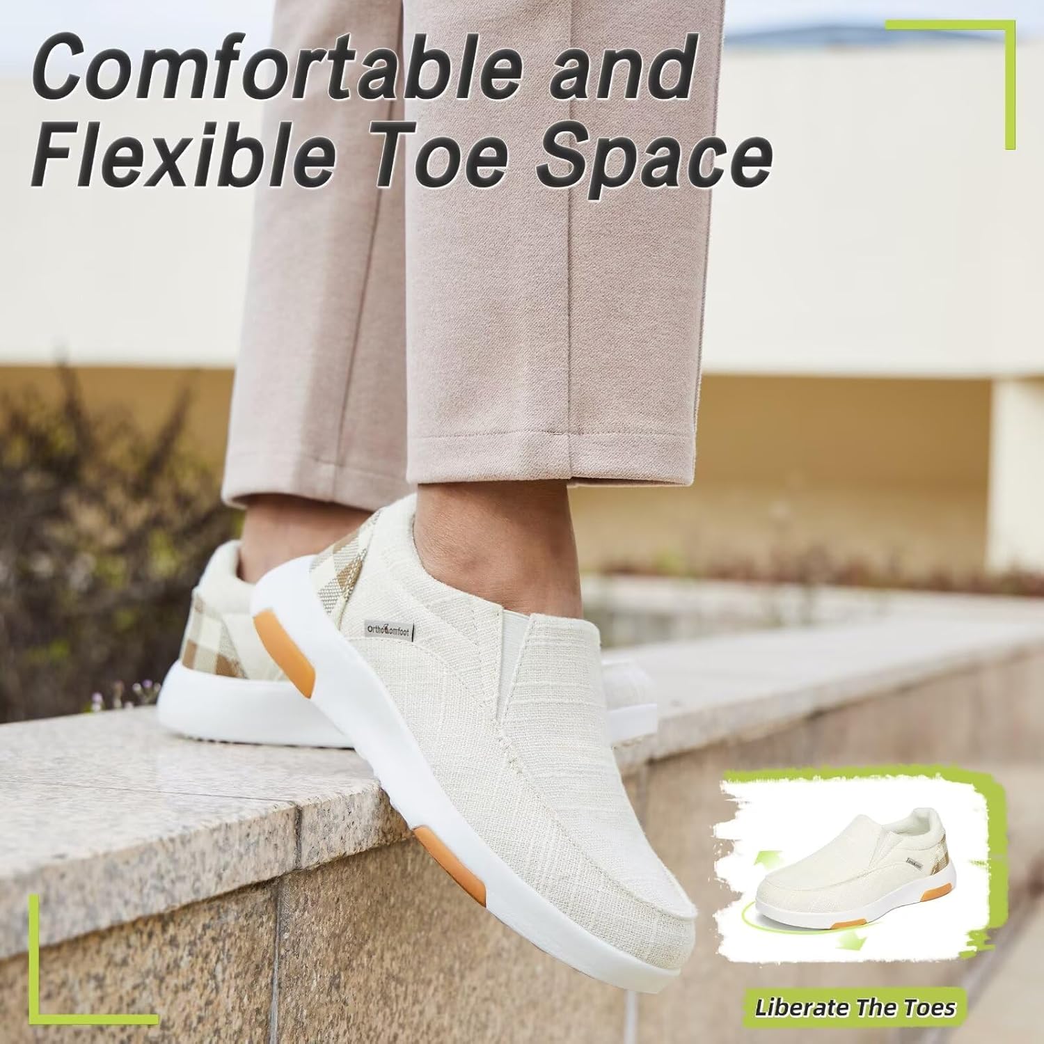 OrthoComfoot Women's Orthopedic Slip-On Loafers Walking Shoes: Comfortable Plantar Fasciitis Loafers with Arch Support for Flat Feet, Casual Orthotic Shoes for Foot and Heel Pain Relief - Image 7