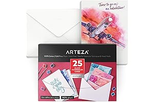 ARTEZA Blank Watercolor Cards with Envelopes