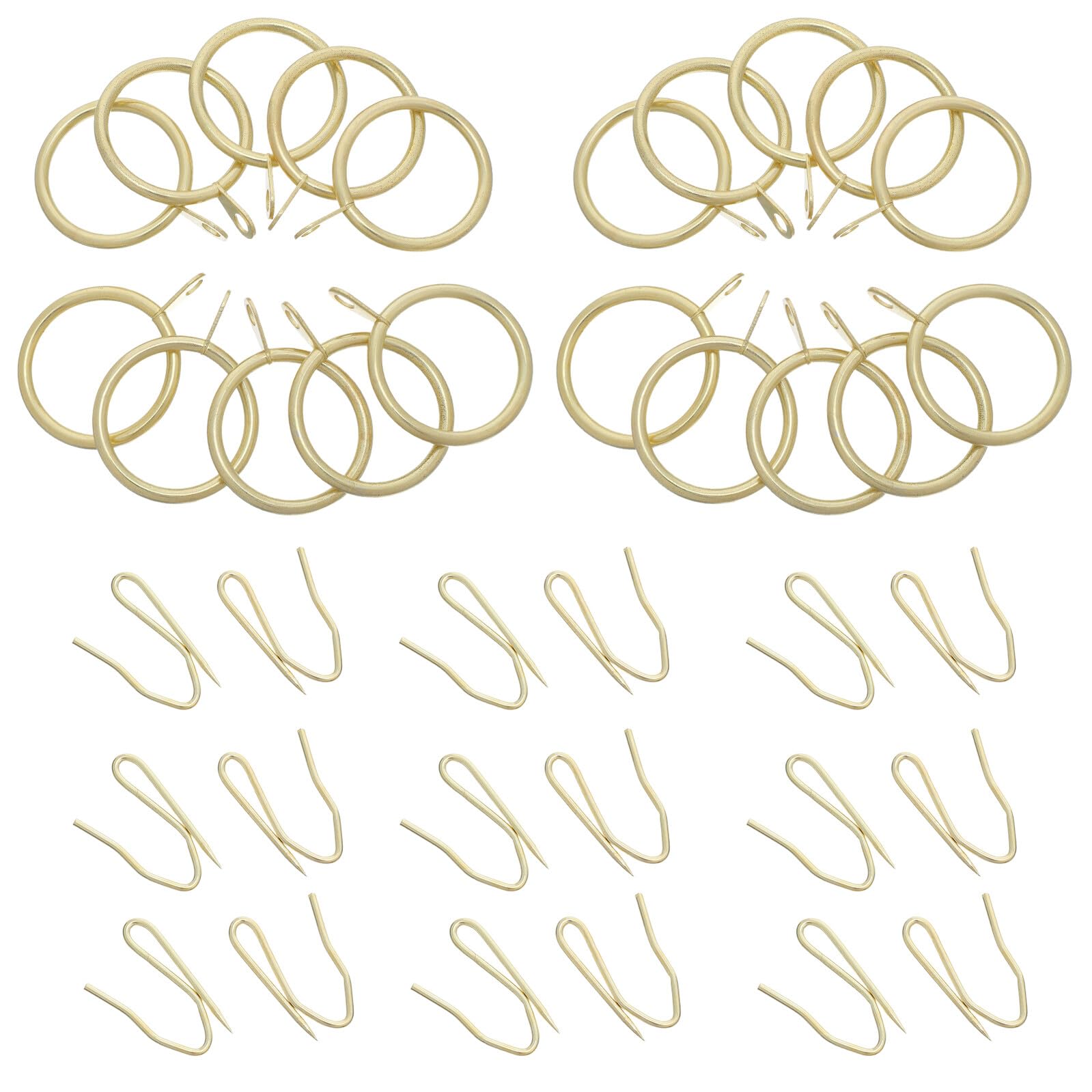 Anneaux de Rideaux Métalliques à Œillets, 100 Sets, pour Bain
