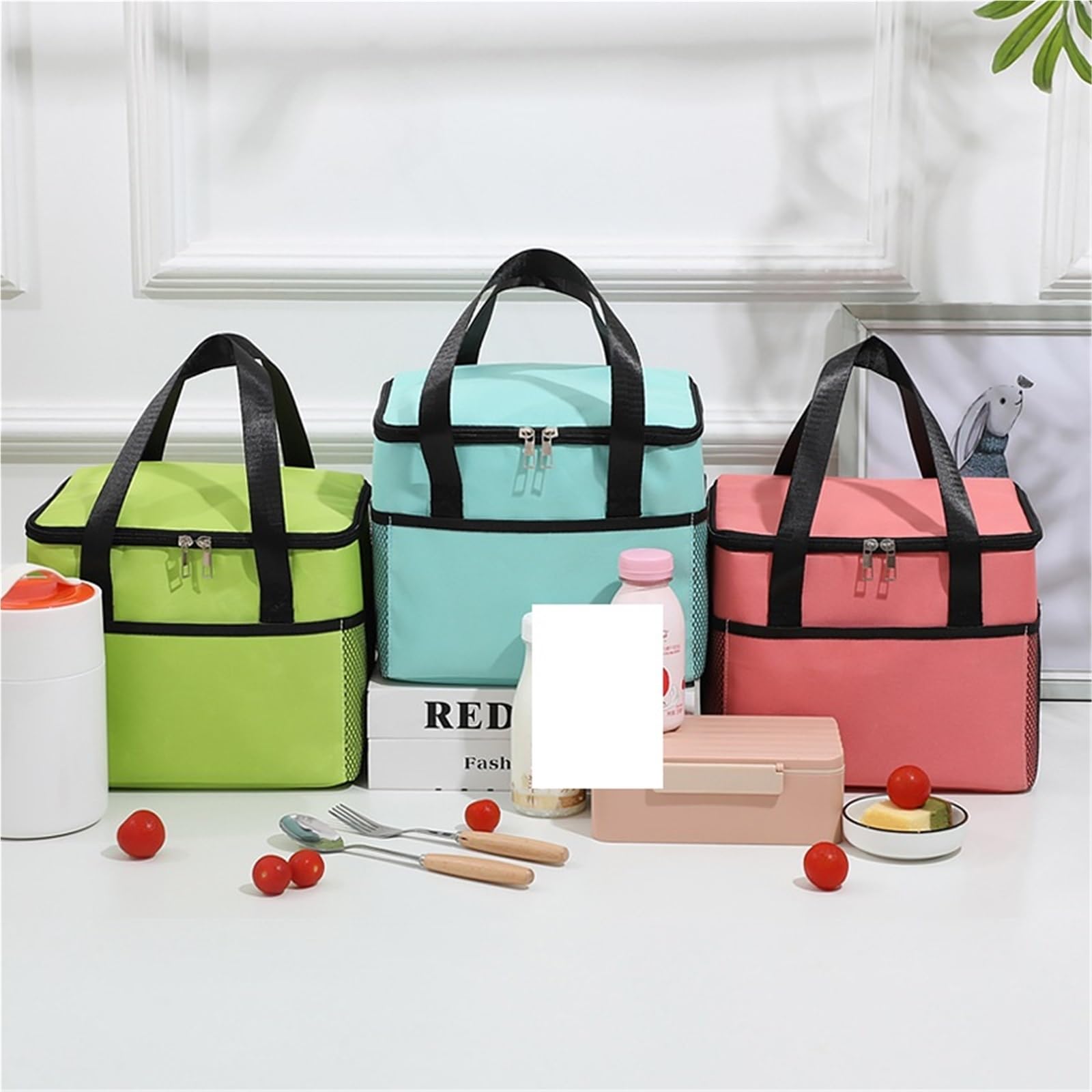 2 stücke 8L Große Kapazität Picknick Thermische Mittagessen Taschen(Grey)