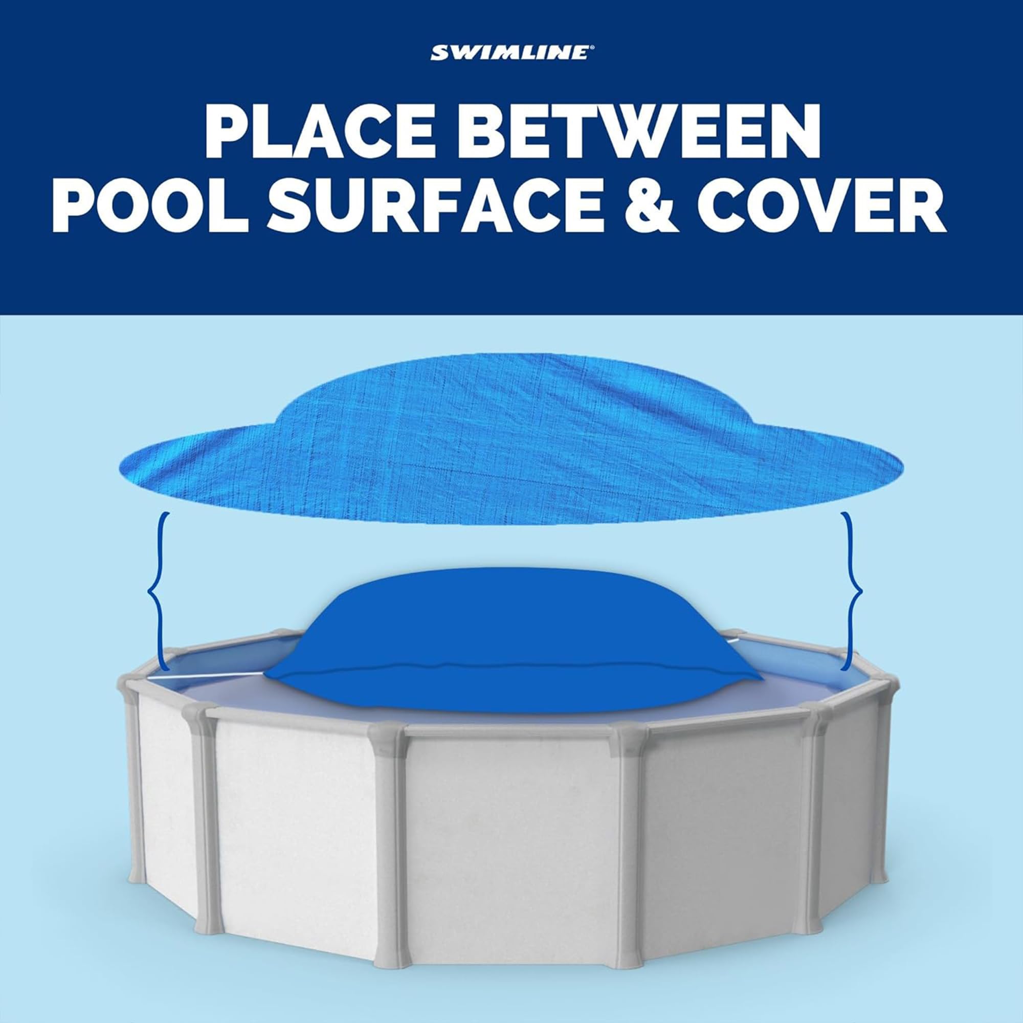 Swimline HYDROTOOLS - Almohada de Aire para albercas sobre el Suelo, Cubierta de Invierno, cojín de 4 x 8 pies, Kit de Cierre de Piscina, Resistente al frío, Accesorios de Almohadas Gruesas para