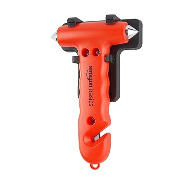 Amazon Basics Car Safety Window Hammer and Seat Belt Cutter with Holder - image, photos