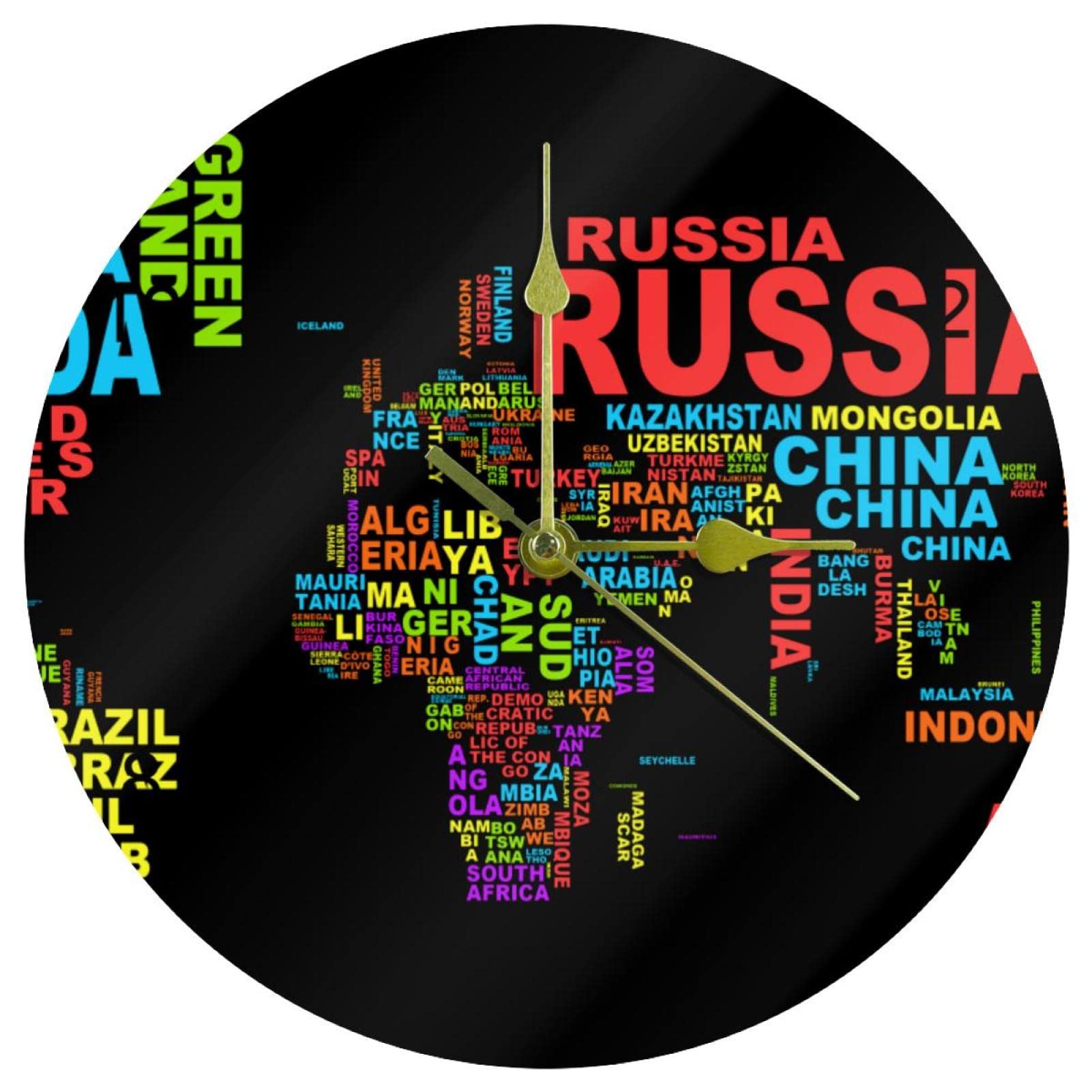 Horloge murale silencieuse sans tic-tac avec grands chiffres arabes