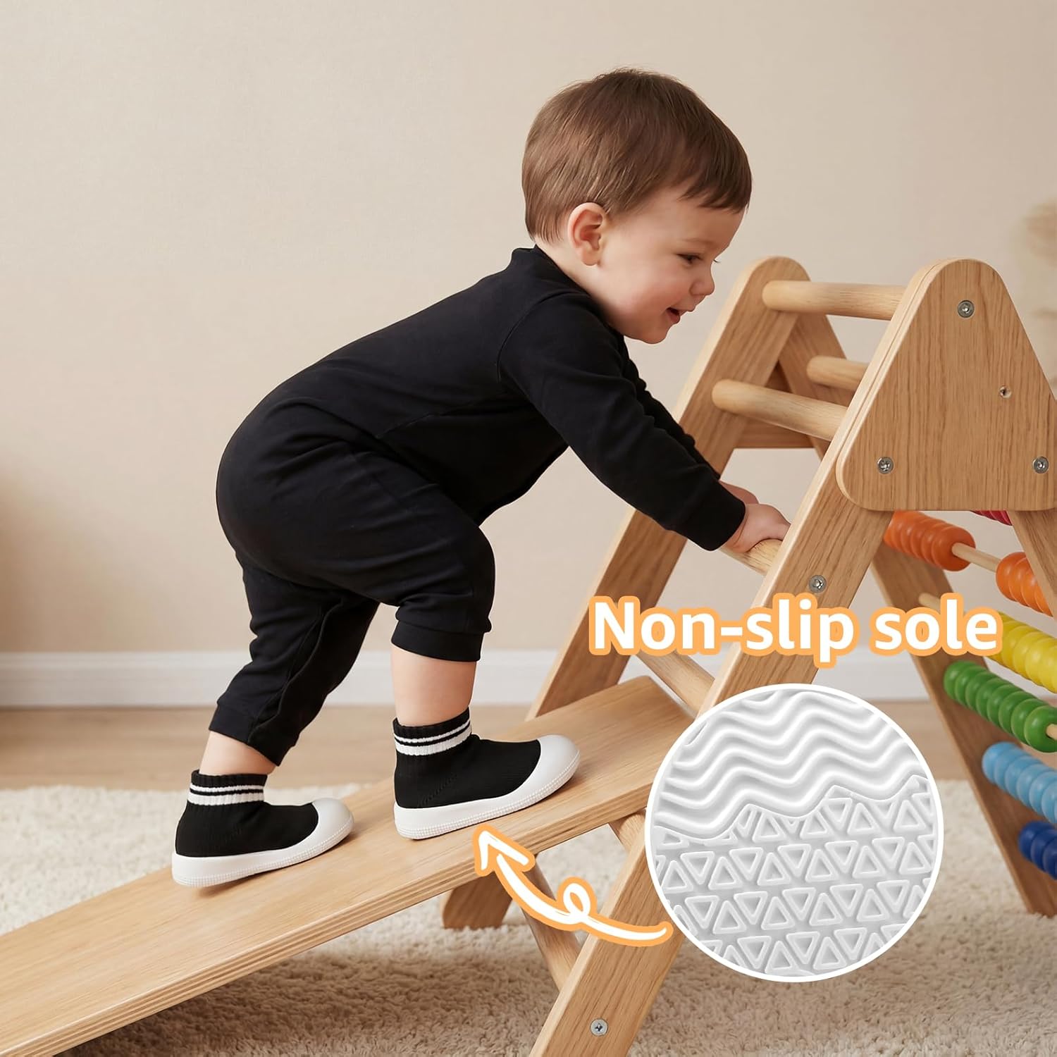 STQ Baby Socks Shoes Toddler Wide Toe Box Non-Slip Slippers Infant Walking Shoe Soft Baby Boys Girls Lightweight Sneakers - Image 7