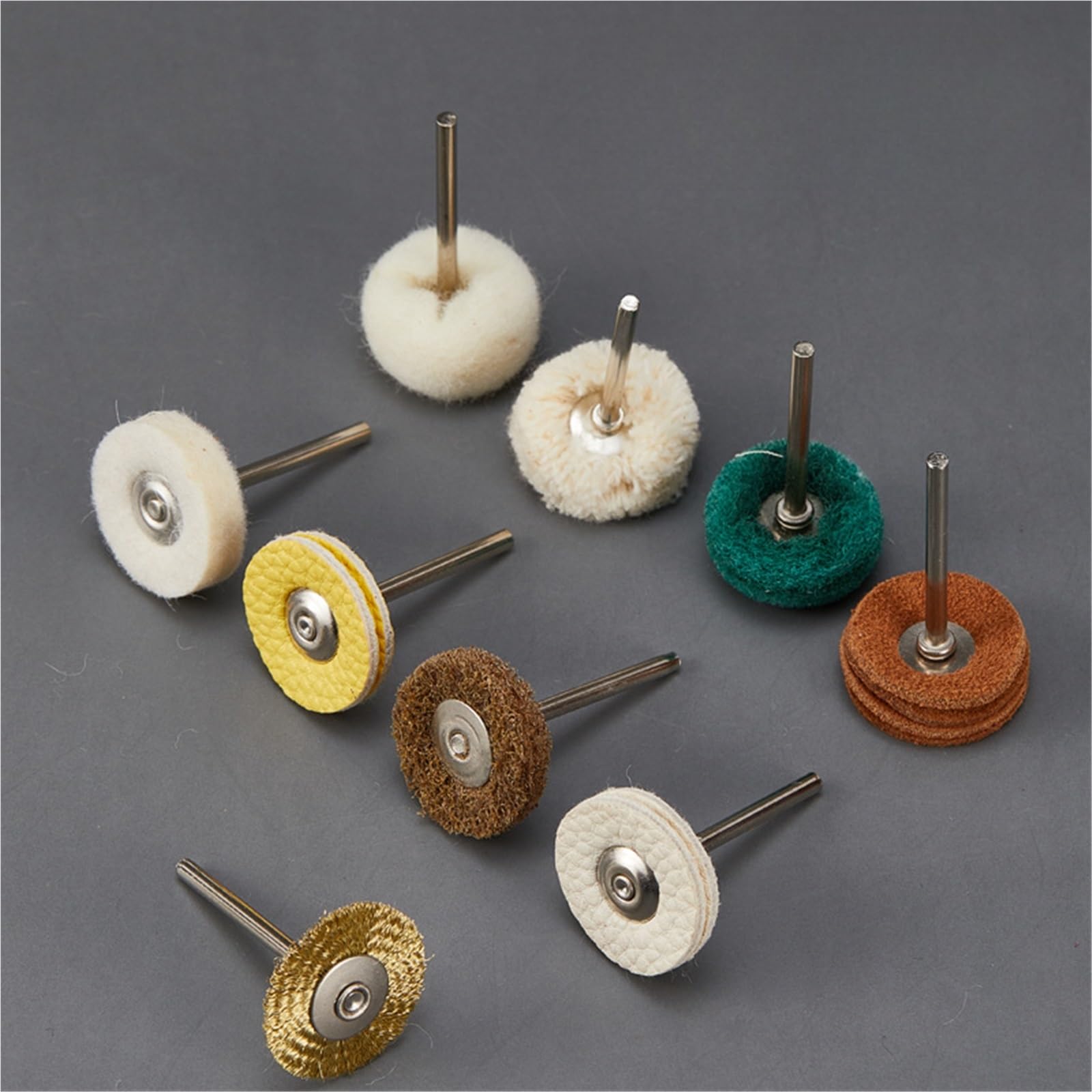 Brosse Metallique Jeu de Mini brosses métalliques, for le nettoyage l'artisanat antirouille, roues polissage en forme T, à poils laiton, arbre 3mm pour Visseuse Perceuse(50pc(wool and 25T ))