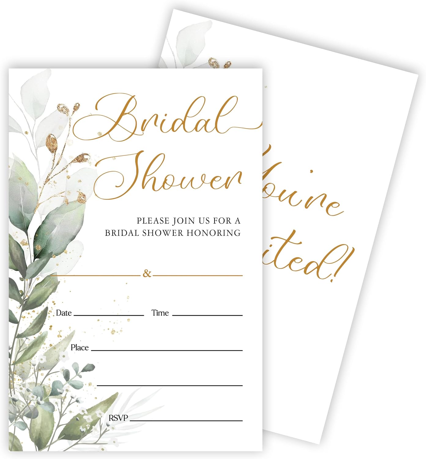 Bridal Shower Invitation Card (4"x6") - Set Of 25 Wedding Invitations With Envelope - Floral Boho Watercolor Flowers Invites For Bridal Shower Party -Engagement Party Supplies - A03