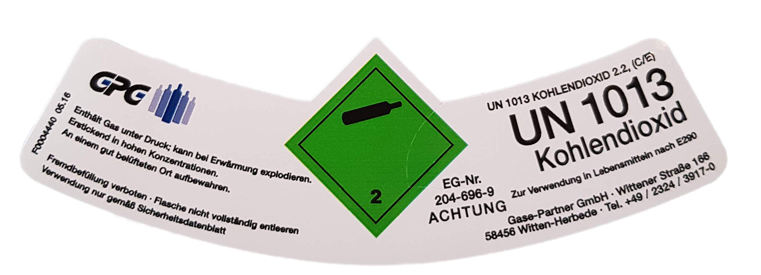 6 kg Kohlensäure Flasche / CO2 Flasche mit Steigrohr / Gasflasche (Eigentumsflasche) gefüllt mit Kohlensäure in Lebensmittelqualität (E290) / kurze Bauform / NEU / 10 Jahre TÜV / Globalimport