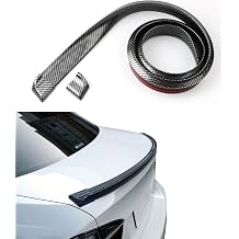 ESEWALAS Universal Car Spoiler Exterior ، Car Trunk Spoiler Roof Kit Kit ، Spoiler for Cars ، Trunk Spoiler Kit ، 3D PU Rear Trunk Lip أو Roof Spoiler Sticker Bar ، تركيب خالٍ من الكاربون