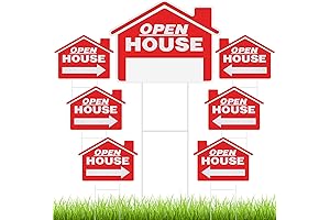 7 Piece Open House Yard Signs 18x14 Double Sided