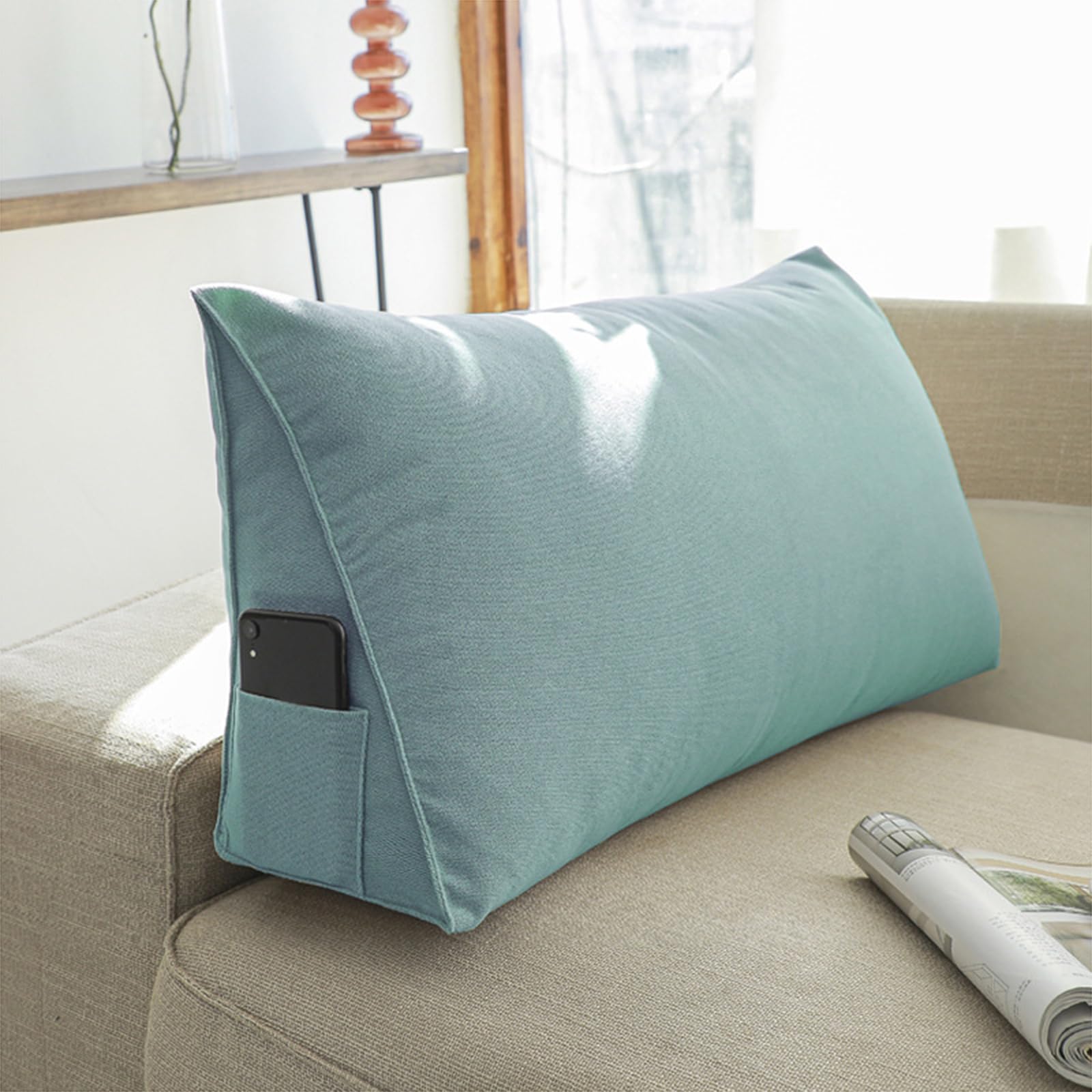Coussin de lecture triangulaire grand confort pour lit et canapé
