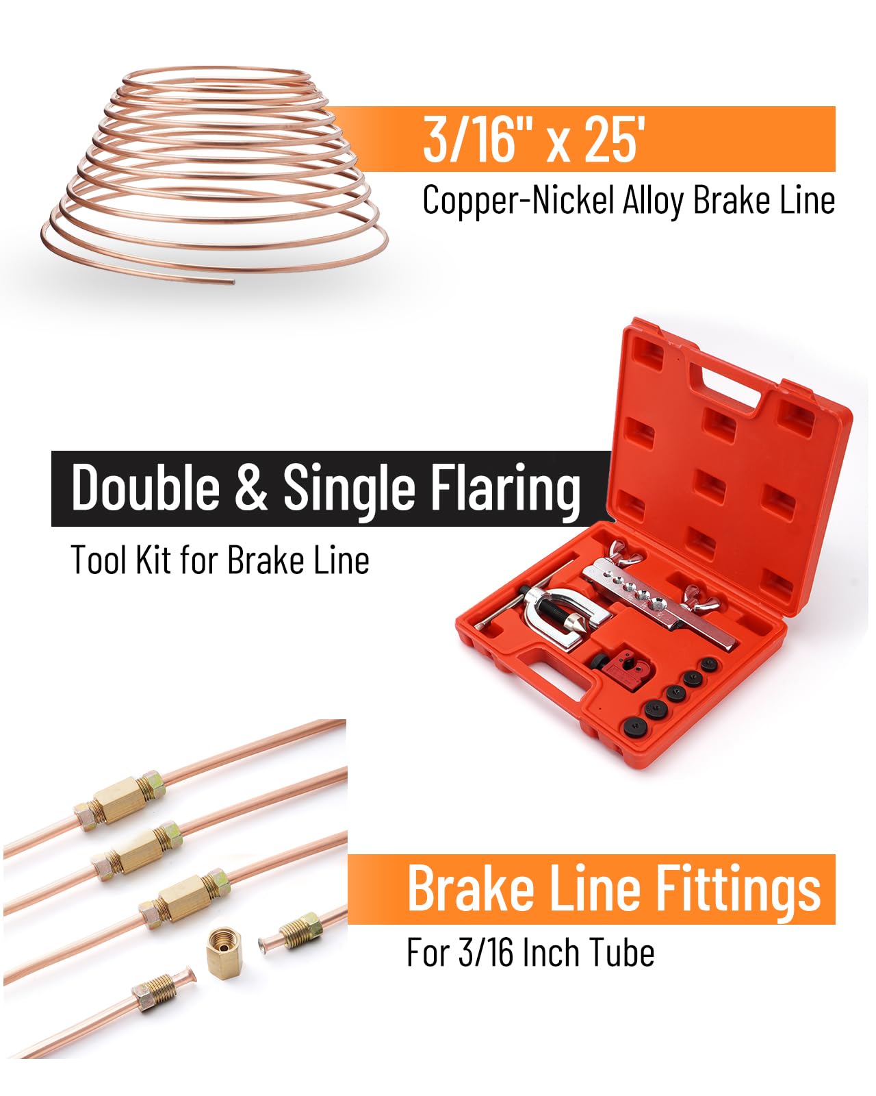 Kit di Torcitura per Tubo di Freno 7.6m Ø 4.75 mm Rame-Nickel Piegatubi