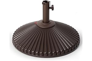 Abba Patio Umbrellas Round Flower Umbrella Base,Titanium Gold