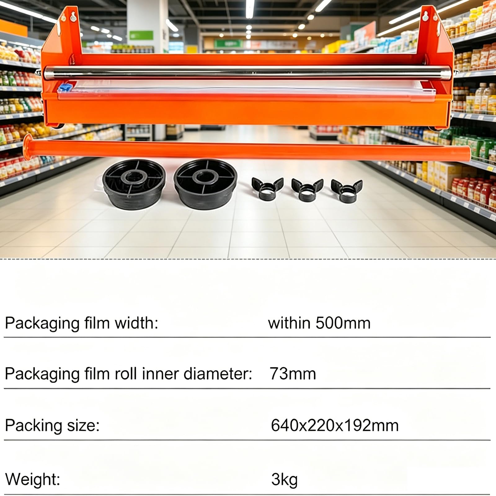 Manuelle Stretchfolien-Verpackungsmaschine, Tischfolienspender für schnelles Verpacken, hält Folie bis zu 19,7 Zoll Breite, ideal für Verpackung und Versand