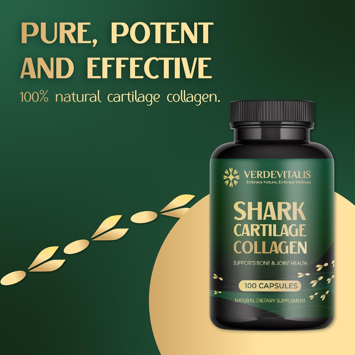 Fish Collagen Peptides Capsules – 100 Capsules | Fish Collagen Peptides | Supports Hair, Skin, Nails, Joints & Bones | Gluten-Free, Non-GMO | Made in USA