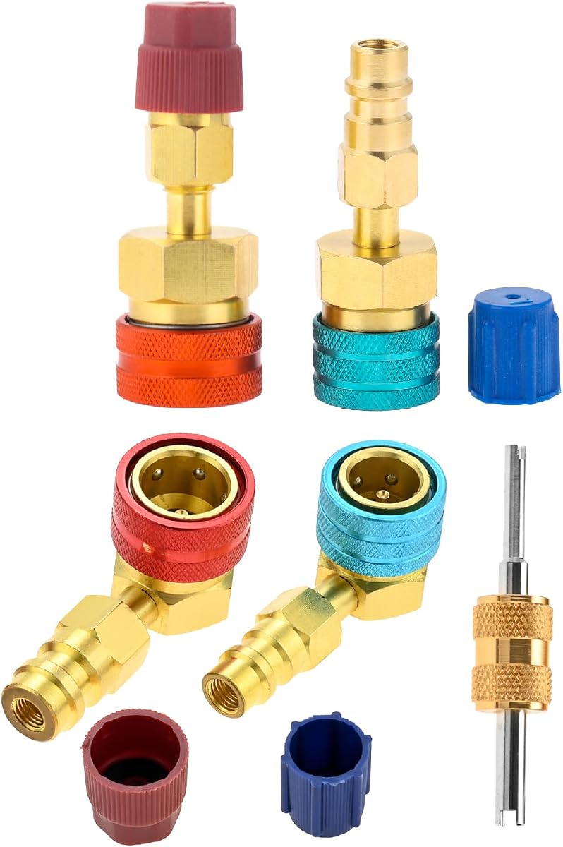 Kit adaptador R1234yf, grifo de lata autosellante, acoplador rápido R1234yf a R134a