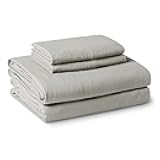 Amazon Basics Brushed Microfiber Sheet Set, Extra Soft with Natural Texture, 4-Piece, Full, Grey