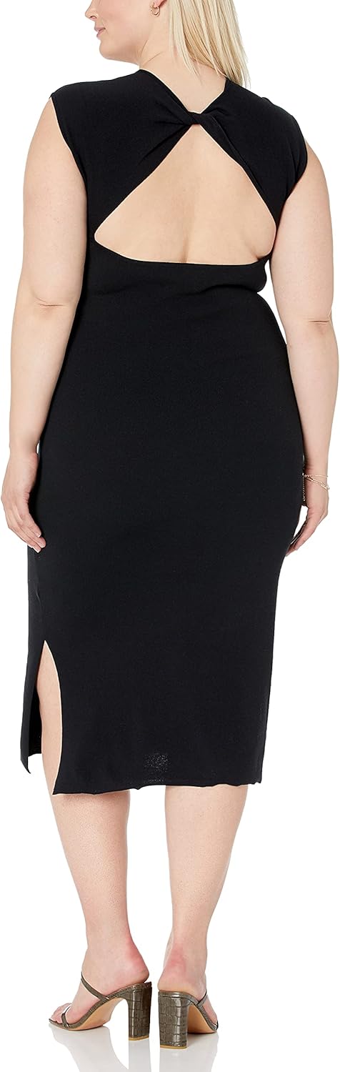The Drop Women's Laila Power-Shoulder Twist Back Midi Sweater Dress - Image 5