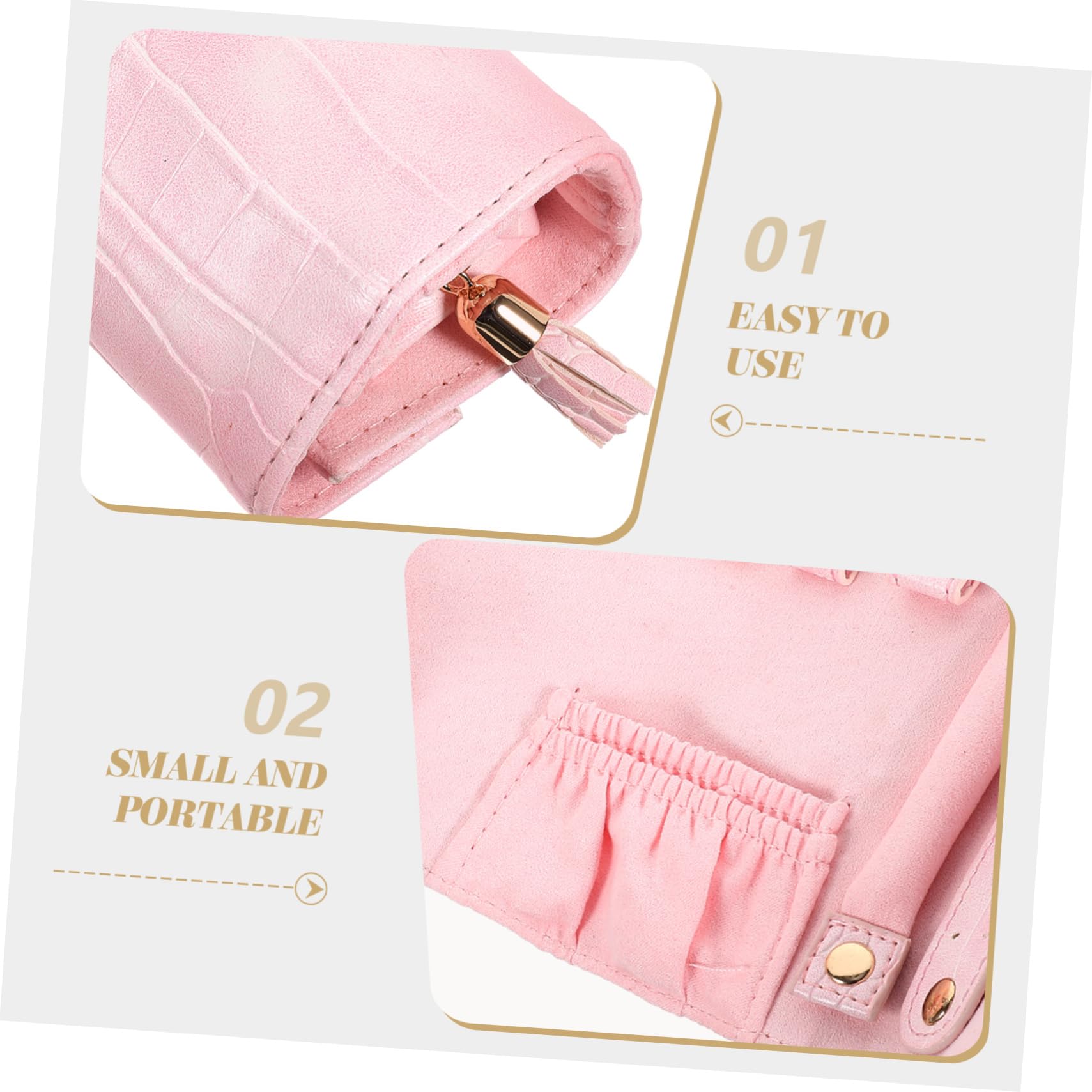 Ciieeo Jewelry Organizer Roll Bag Travel Jewelry Pouch Storage Bag Necklace Ring Holder Large Capacity