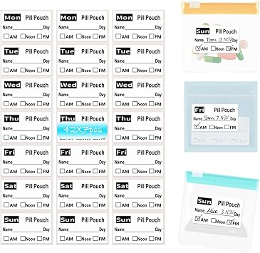 294pcs Waterproof Travel Pill Organizer Labels - 50x30mm 1.97x1.18inch - Eco-Friendly, Clear Writing, Strong Adhesive, Resists Smudging - Ideal for Medicine Bag & Pill Pouches