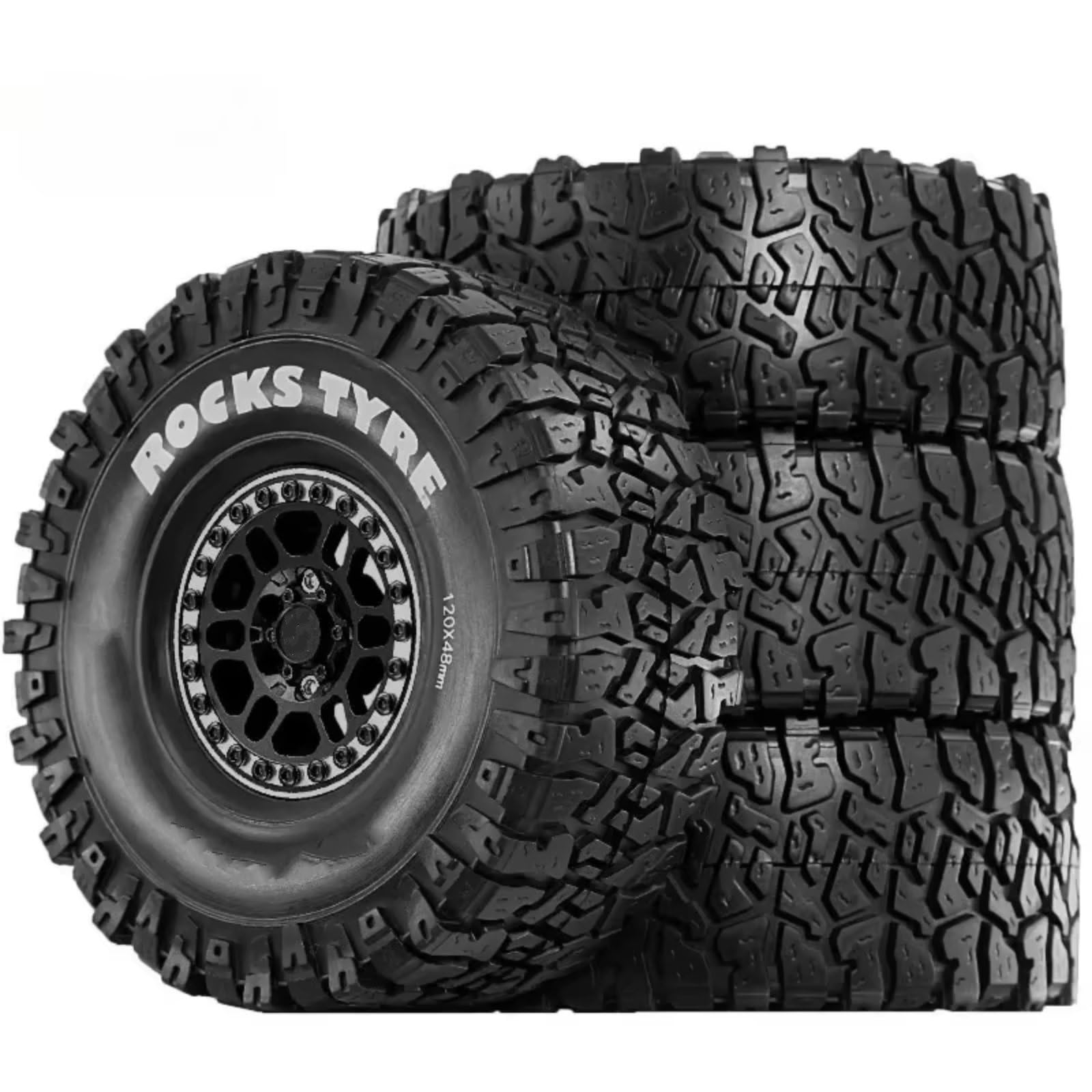 Beadlock Ruote Pneumatici In Gomma Metallo Per Traxxas Per TRX4 Per Axial Per SCX10 II III Per Redcat Gen 8 1/10 RC Auto Crawler Aggiornamenti Parti Ricambi Crawler RC