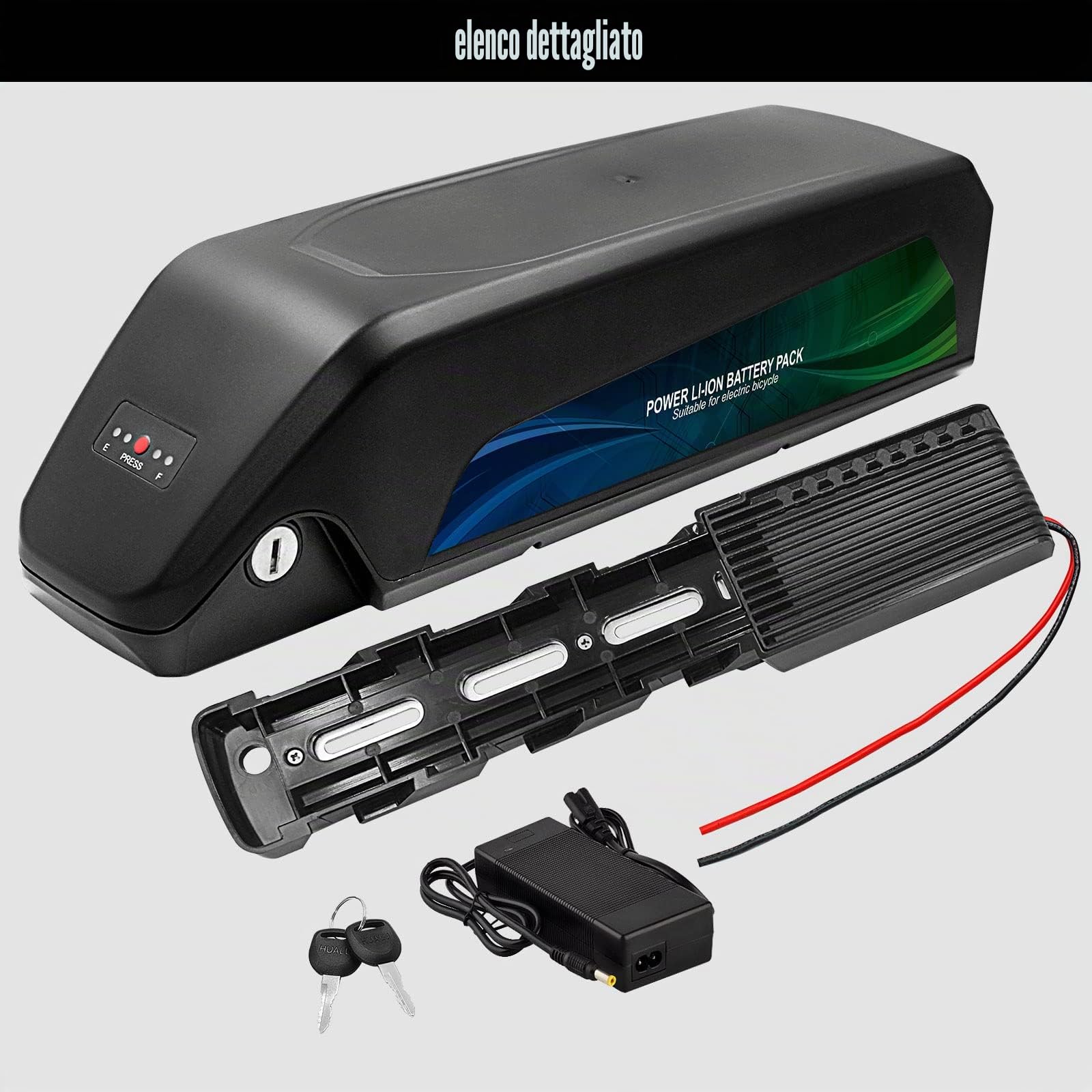 (Cella di grado A) 24V 36V 48V 52V Ebike Batteria 10.5Ah 14Ah Ebike Batteria adatta 1000W 750W 500W 1200W per bicicletta elettrica, batteria agli ioni di litio Hailong (36V 14Ah (50W-1000W))