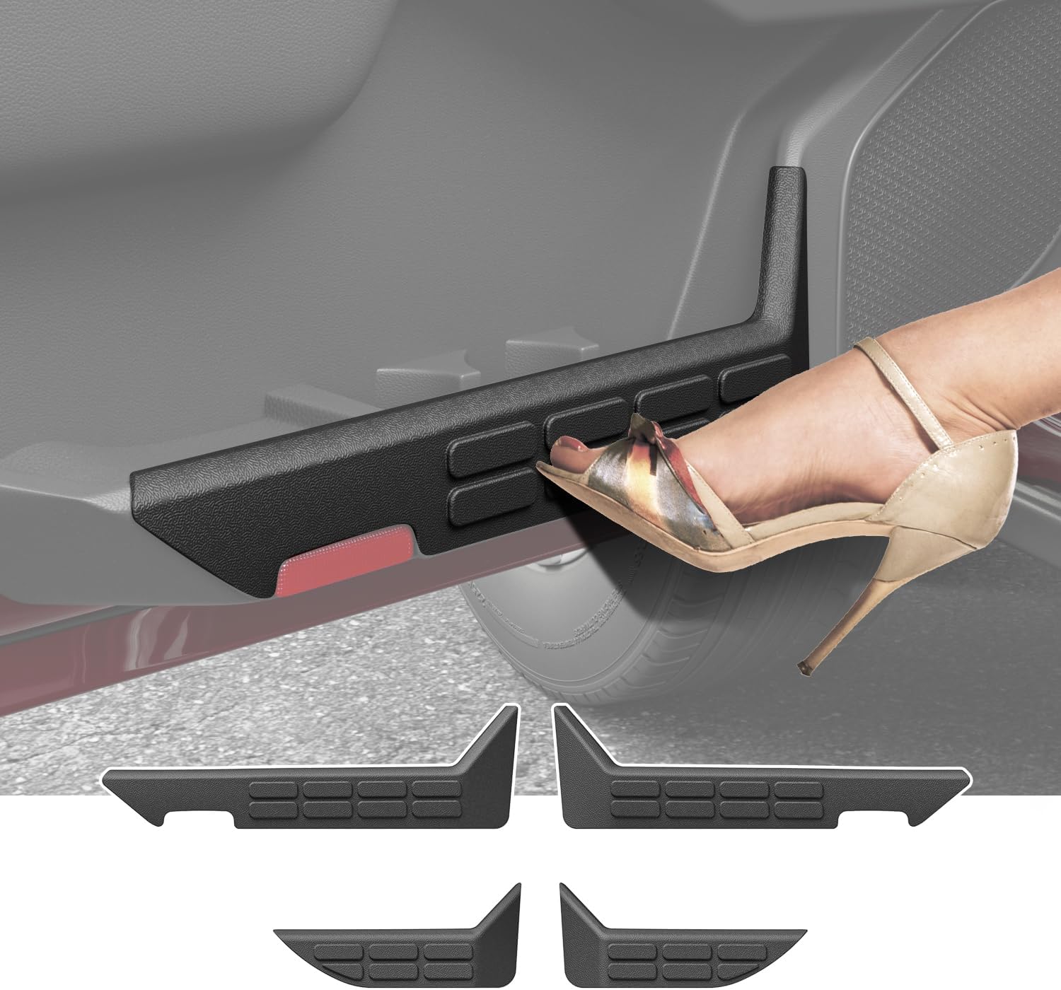 powoq Car Door Anti Kick Mat Compatible with 2024 2025 Toyota Tacoma Interior Car Door Anti Collision Mat Double Cab 5 Seats TPE Car Door Scuff Protectors Replacement for 2024 2025 Tacoma Accessories