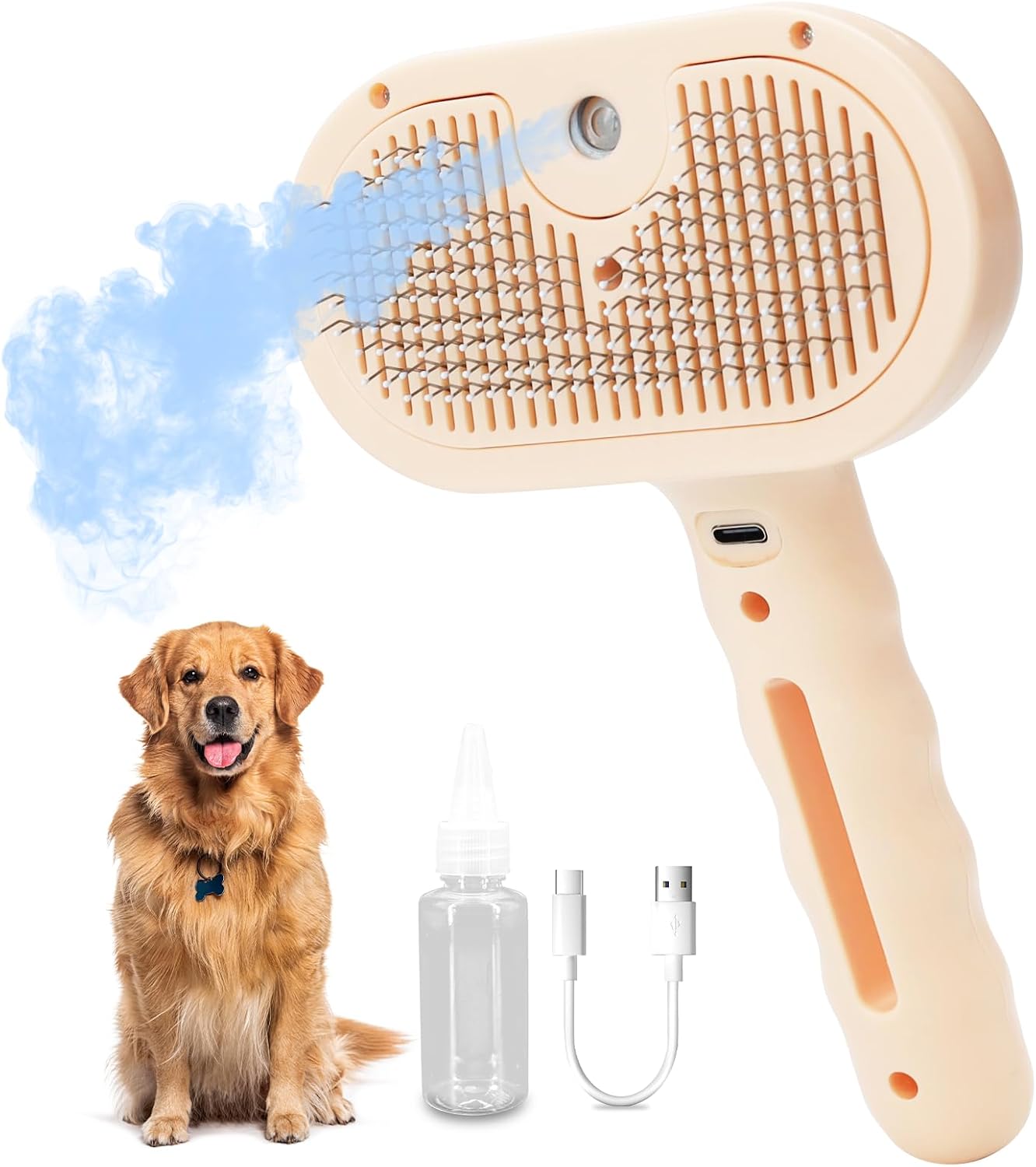 Steam Dog Brush for Shedding & Grooming – Self-Cleaning Deshedding Brush with Spritz Function, Slicker Pet Spray Hair Removal Comb | Defurring Tool for Long and Short Haired Dogs Cats (Pink) Steam Dog Brush for Shedding & Grooming – Self-Cleaning Deshedding Brush with Spritz Function, Slicker Pet Spray Hair Removal Comb | Defurring Tool for Long and Short Haired Dogs Cats (Pink)