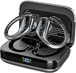 sajawass Wireless Earbuds, Sports Bluetooth Headphones, 75Hrs Playtime Ear Buds with LED Power Display, Noise Canceling Headset, IPX7 Waterproof Earphones for Workout/Running